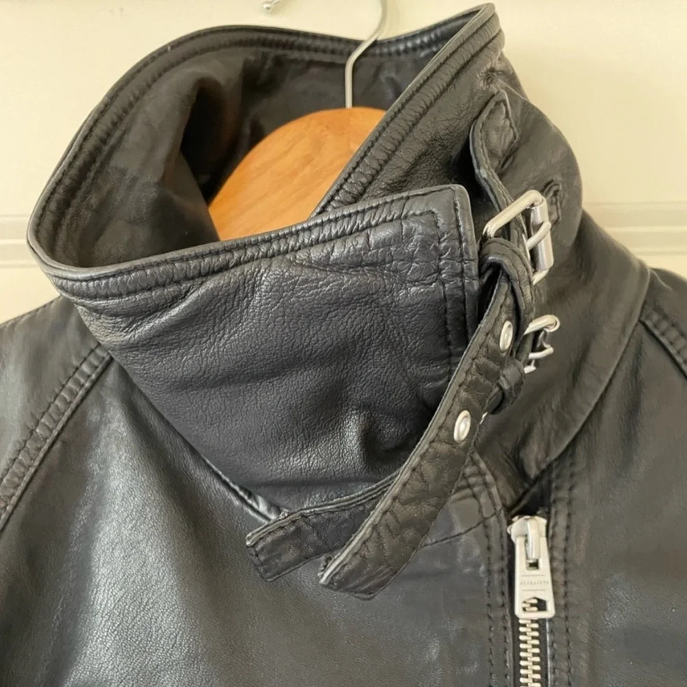 Soft, beautiful lambskin leather Belvedere Jacket from All Saints US size 10 - Picture 9 of 16